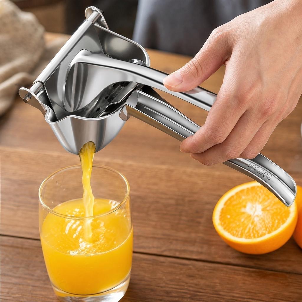 Stainless Manual Juicer, Hand Press Lemon Juicer for Orange , Easy Clean