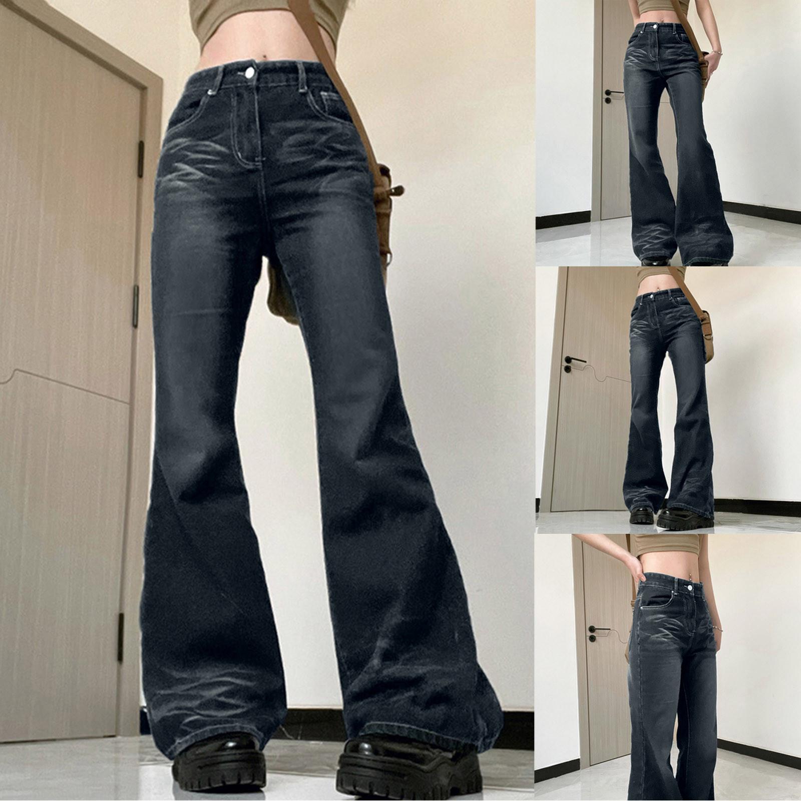 

Модные повседневные брюки-клеш с градиентом в стиле ретро, ​​джинсовые брюки