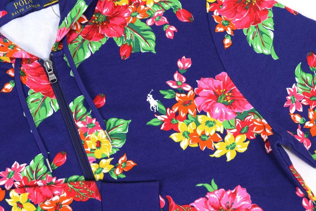Polo Ralph Lauren Flower Print Sweatshirt Men's Zip-Up Hoodie, 0102978-S-BLUEMULTI [Used]