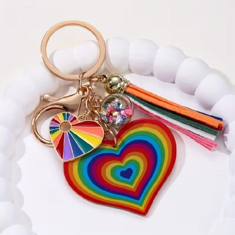 Charm Love Theme Keychain Tassels Detail Great As Friendship