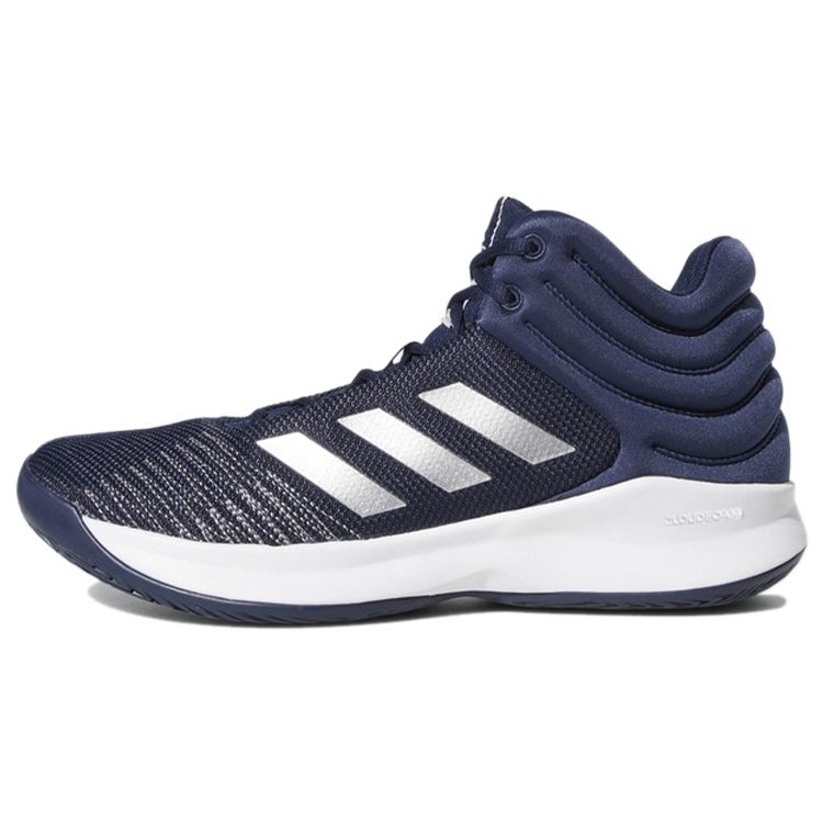 Adidas Ткань Pro Spark Удобная повседневная носка Прочные Амортизация Нескользящие Полувысокие Ретро Баскетбольные Кроссовки Мужские Кроссовки Синий Серебристый G25777 45⅓