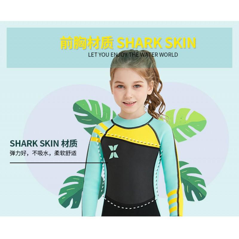 Kids 2.5mm Full Wetsuit Diving Snorkeling Surfing Swimming Winter Water Sports Girls Chloroprene Neoprene Suit