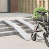 Folding Ramp 200 Kg Load Capacity Per Ramp Set of 2 Silver 186 X 23 X 4.5 Cm