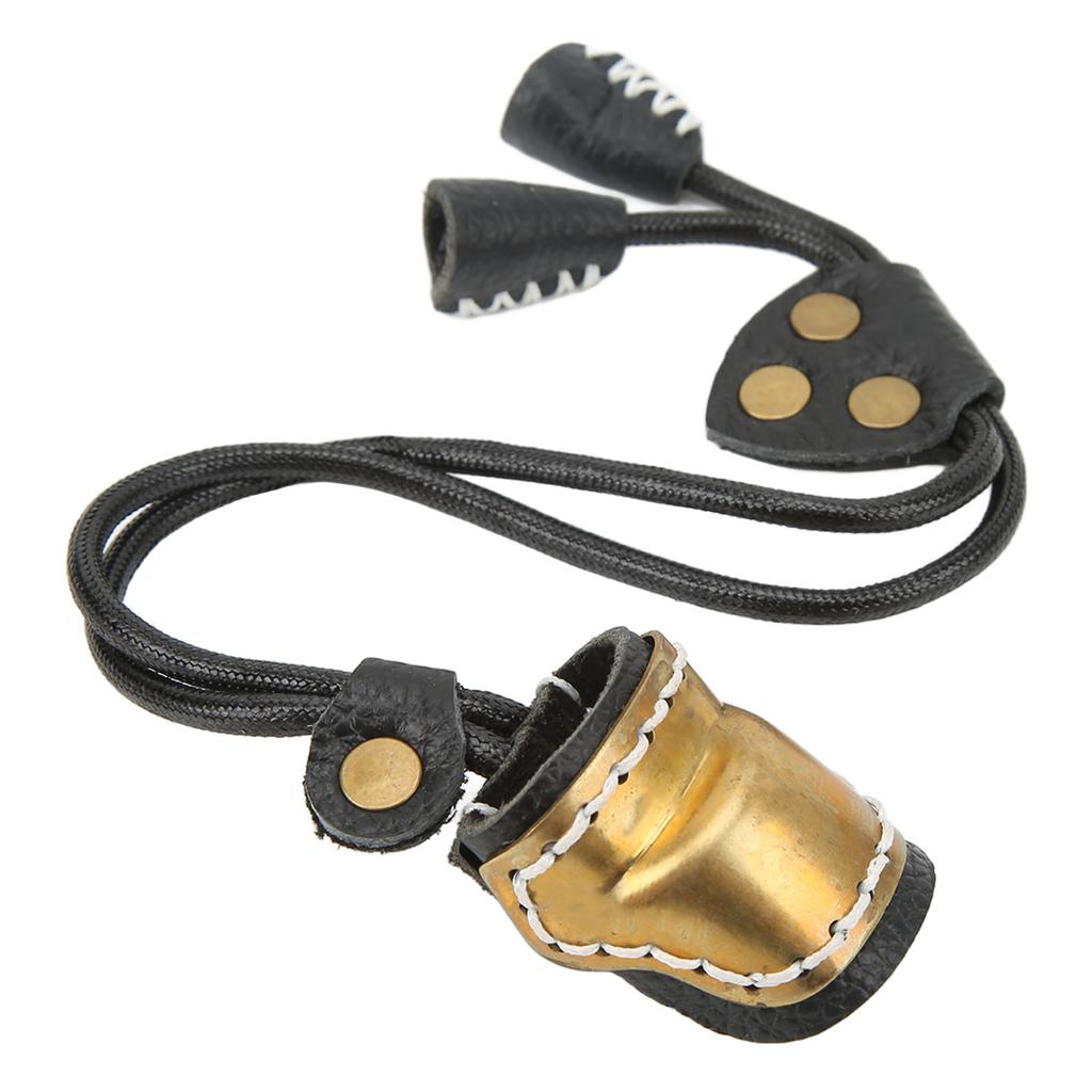 Archery Fingers Guard Protector Brass and Leather Archery Thumb Ring for Traditional Archery Equipment Outdoor