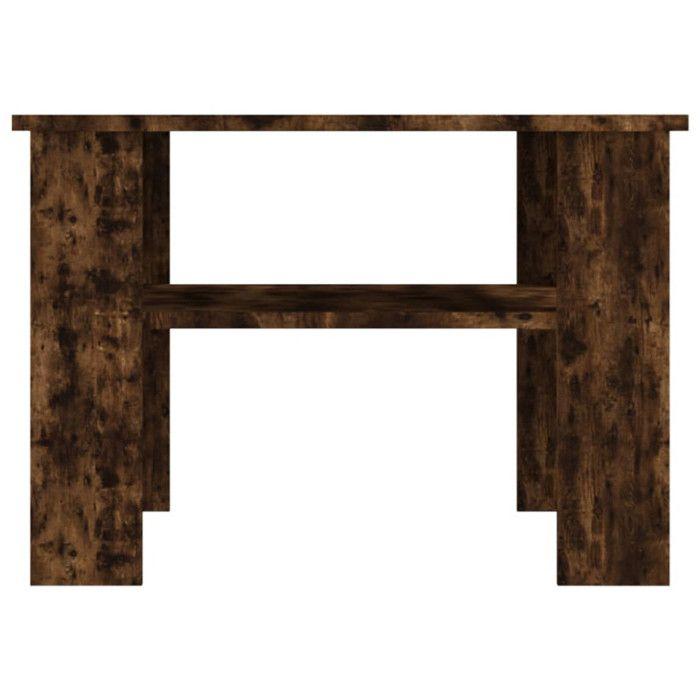 815264 vidaXL Table basse Chêne fumé 60x60x42 cm Bois d'ingénierie
