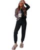 Azura Exchange Ținută cu pulover și pantaloni de jogging cu mânecă lungă și imprimeu leopard în contrast