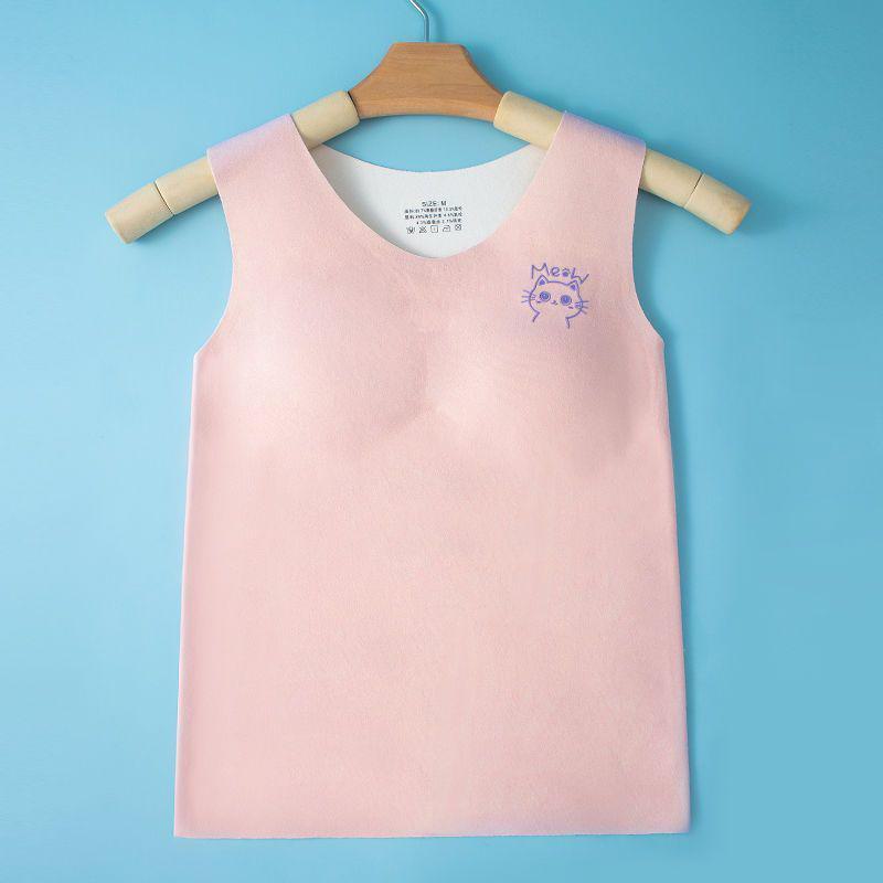 

Осенне-зимний флисовый жилет для девочек с нагрудной подкладкой - теплое, удобное нижнее белье для периода развития XL розовый