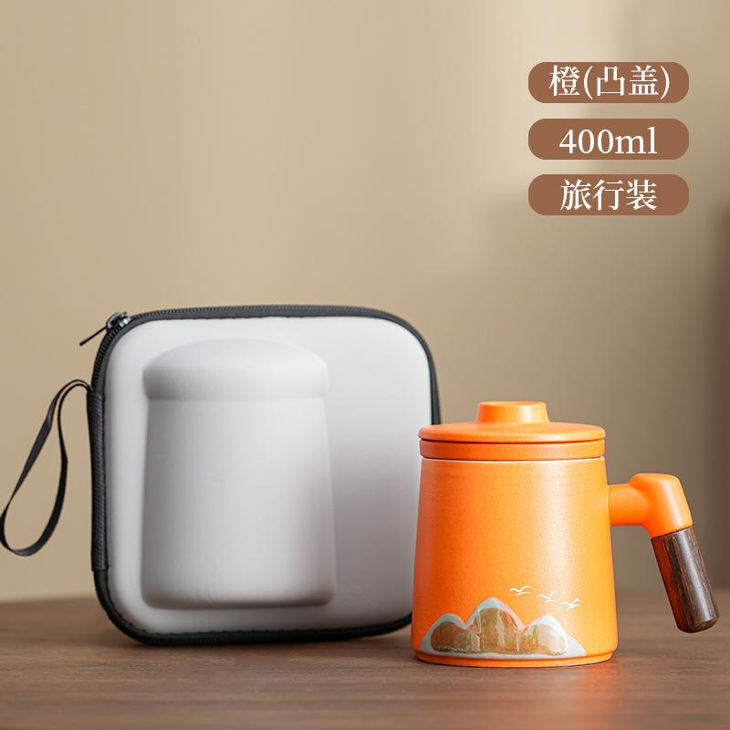 Light luxury company gifts suet jade twisted lotus ceramic mug with lid office teacup gift