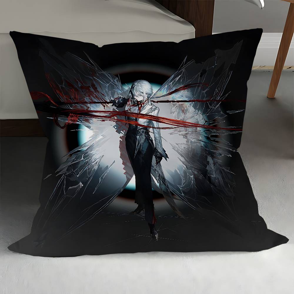 GenshinS Impact Arlecchino Pillow Covers Cartoon Sofa Decorative Home Double-sided Printing Short Plush Cute Cushion Cover