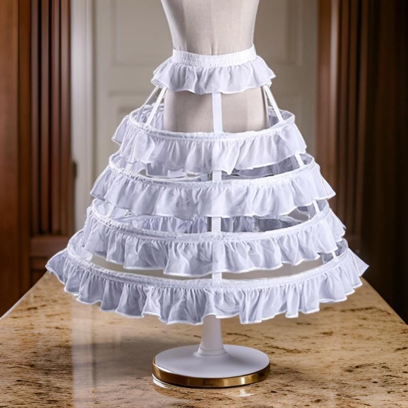 Bridal Petticoat Lovely Skirt Support Elastic Waist Half Skirt Adjustment Cosplay Daily Photography Skirt Accessories