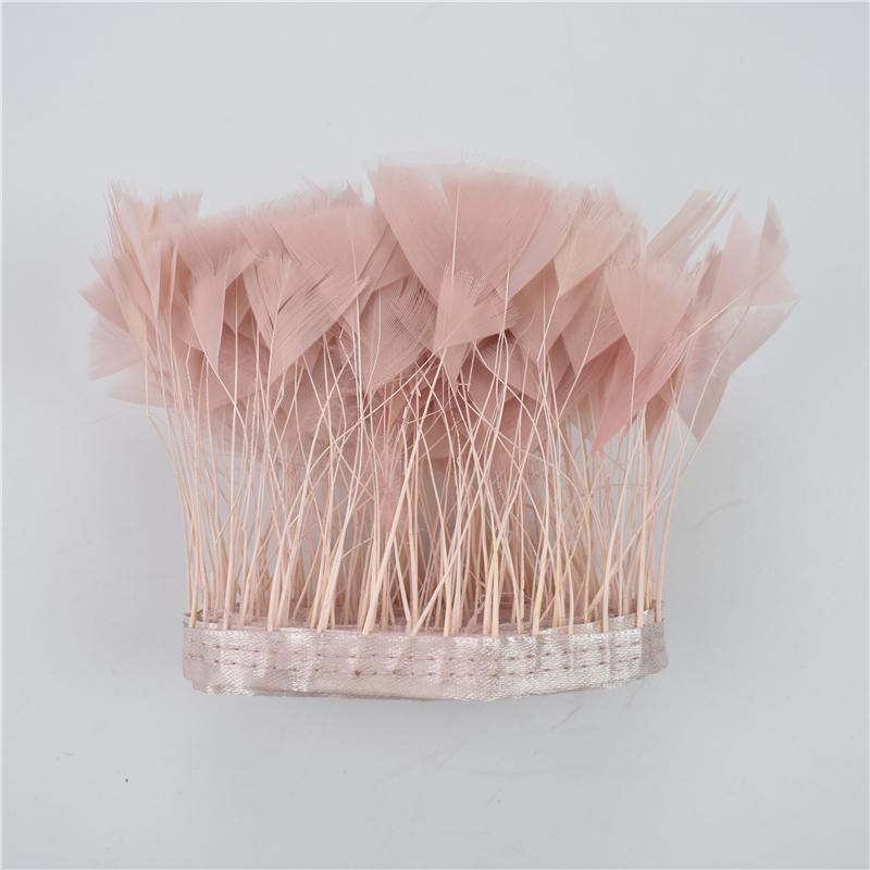 2Meters Leather Pink Ostrich Feather Trims Fluffy Turkey Feather Boas Goose Plumas Fringe Ribbon for Needlework and Handicrafts