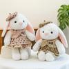 White Rabbit Small Hat Floral Skirt Animal Stuffed Plush Doll Gift Pillow
