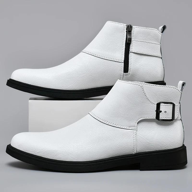 Pánské boty Chelsea z pravé kůže Luxusní značka Základní boty pro muže Kvalitní zimní plyšové sněhule Pohodlné vycházkové boty