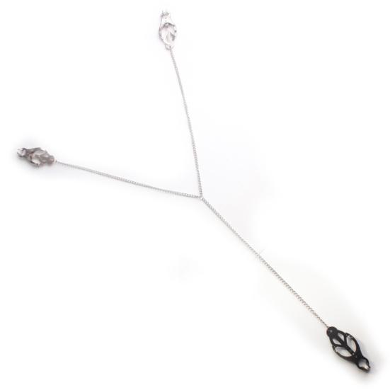 3 Head Metal Chain Nipple Clamp Female Slave Restraint Sex Toy Breast Clip