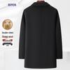 Romon Men's Double-Sided Wool Blend Mid-Length Overcoat