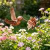 Schmiedeeiserne Garteneinsätze Kolibri Blumenstecker, Dekorative Metall-Hofkunst, Rostschutz-Dekorationsschilder für Balkon Fensterbank Außenlandschaft