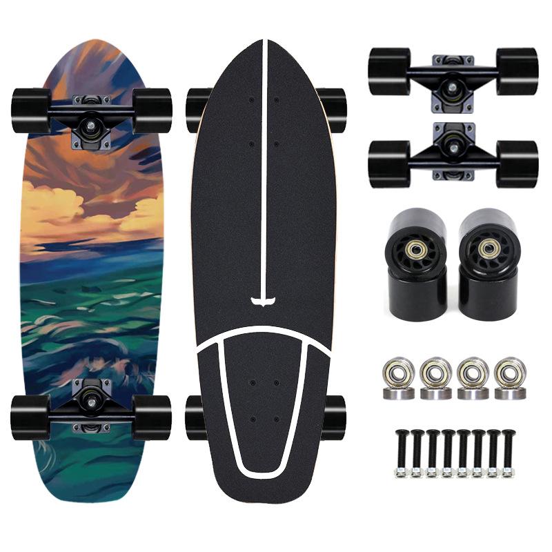 Thailand Maple Big Fish Board Single Upturned Skateboard Walking Board Land Surfboard Brush Street Board Four