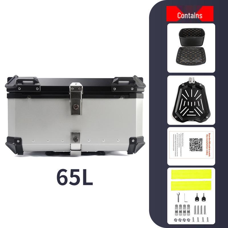 Quick Release Aluminum Motorcycle Tail Box - Available In 28L To 100L Capacities