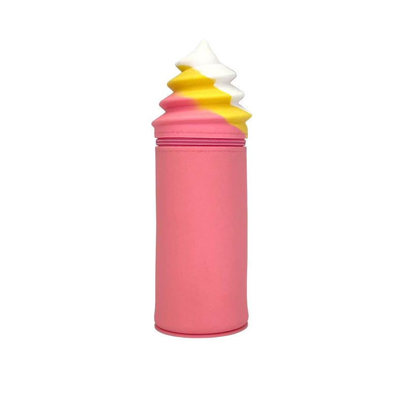 

Cute Cartoon Kawaii High Capacity Ice Cream Silicon Pen Pencil Bag Cosmetic Pocket School Stationary Case рожевий
