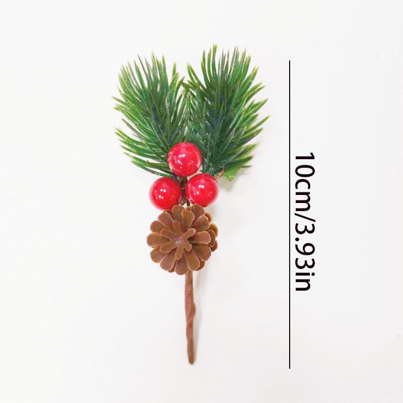 Artificial Pine Needle Greenery & Red Berry Bouquet for Holiday DIY & Gift Packaging