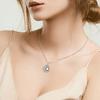 Huitan Aesthetic Sun and Moon Design Women's Pendant Necklace with Imitation Opal Stone Boho Style Beach Vocation Jewelry Gift