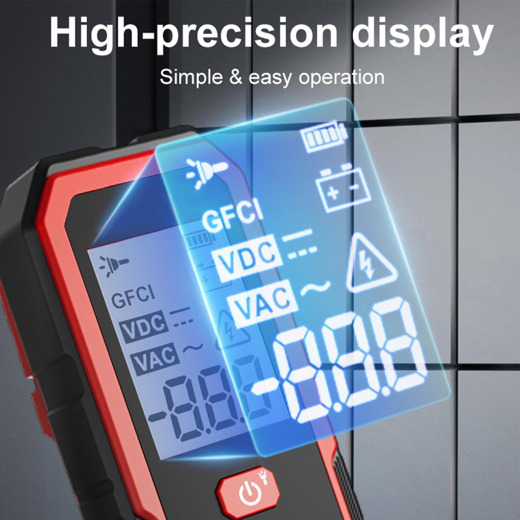 Detector Digital de Tensiune ACDC cu GFCI, Ecran de Afișaj LED, Lumini LED și Precizie Ridicată