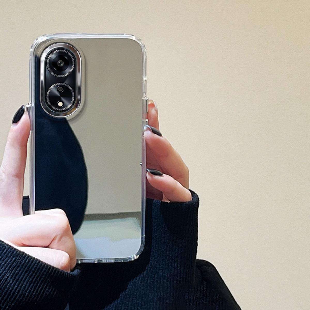 

Модный чехол для зеркала для макияжа с гальваническим покрытием для OPPO A38, противоударный чехол из ТПУ, бампер для телефона, чехол Funda Cover 1-1172