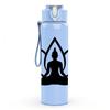 1PC Lotus Meditation Silhouette 750ml Color Plastic Sports Water Bottle Leakproof Flip Straw Lid Suitable for Sports Office Home Use