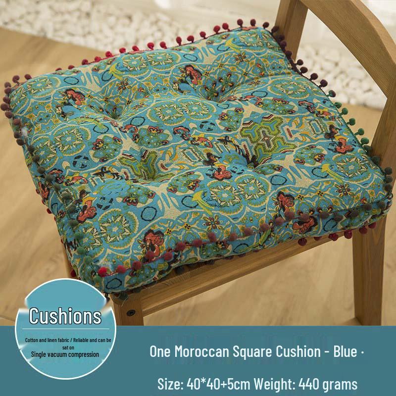 

Thickened Cotton & Linen Floor Cushion Tatami Mat - Non-Collapsing Moroccan Couch or Bay Window Seat Pad. Morocco