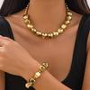 Salircon Minimalism Geometric CCB Beads Chain Choker Necklace Bracelets for Women Men 2026 Trend Punk Party Jewelry Set