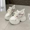 Women's Dad Shoes 2025 New Summer Breathable Mesh High Top Boost Sports Shoes Thick Bottom Heightening Net Surface Shoes