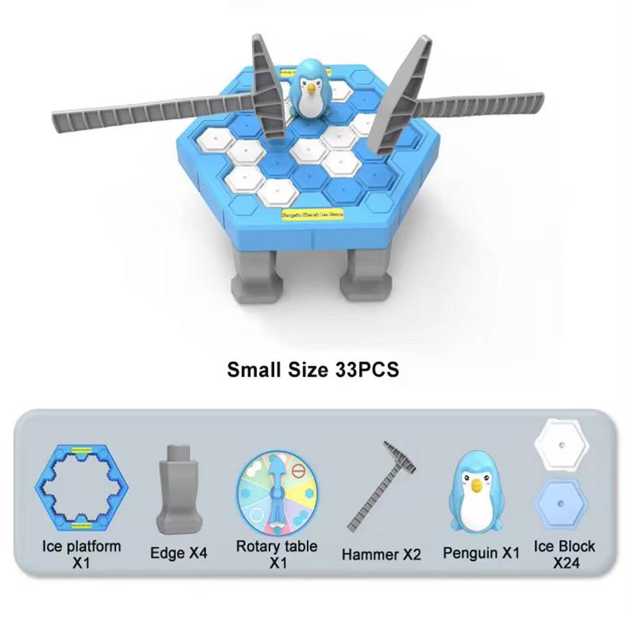 High-Standard Game Penguin High-Standard Knocking Ice First-Class Toy Superior-Grade Table Parent-Child Interactive Premium-Quality Puzzle белый