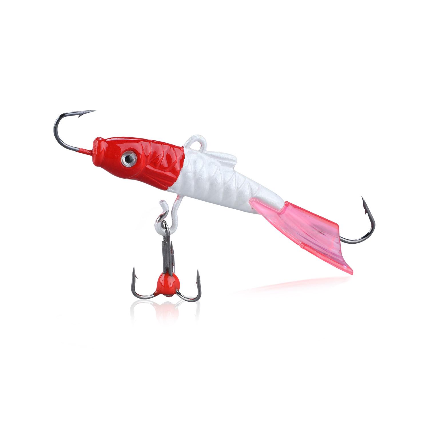 

Sougayilang Жесткие приманки для рыбалки, мормышки для льда, тройные крючки, искусственные зимние приманки, Umpan Pancing белый