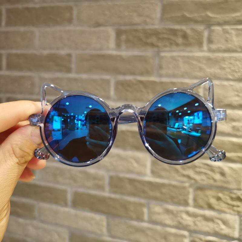 New Vintage Cat's Ears Kids Sunglasses Children Cute Pink Cartoon Sun Glasses Frame Girls Boys Baby Eyewear UV400 Oculos De Sol