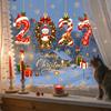 Christmas Static Cling Gingerbread Number Decals 2027 New Year Window Stickers for DIY Holiday Home Party Decorations