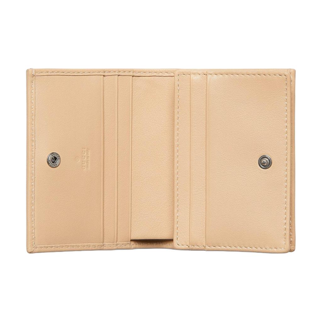 Gucci GG Marmont Palladium Tone Leather Card Holder Women accessories Light-Beige 790055-0QG0G-5701