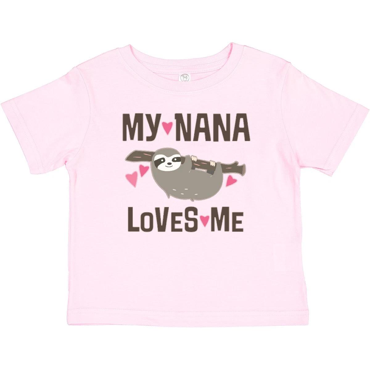 Inktastic My Nana Loves Me Sloth Baby T-Shirt Grandchildren Grandchild Childs 110