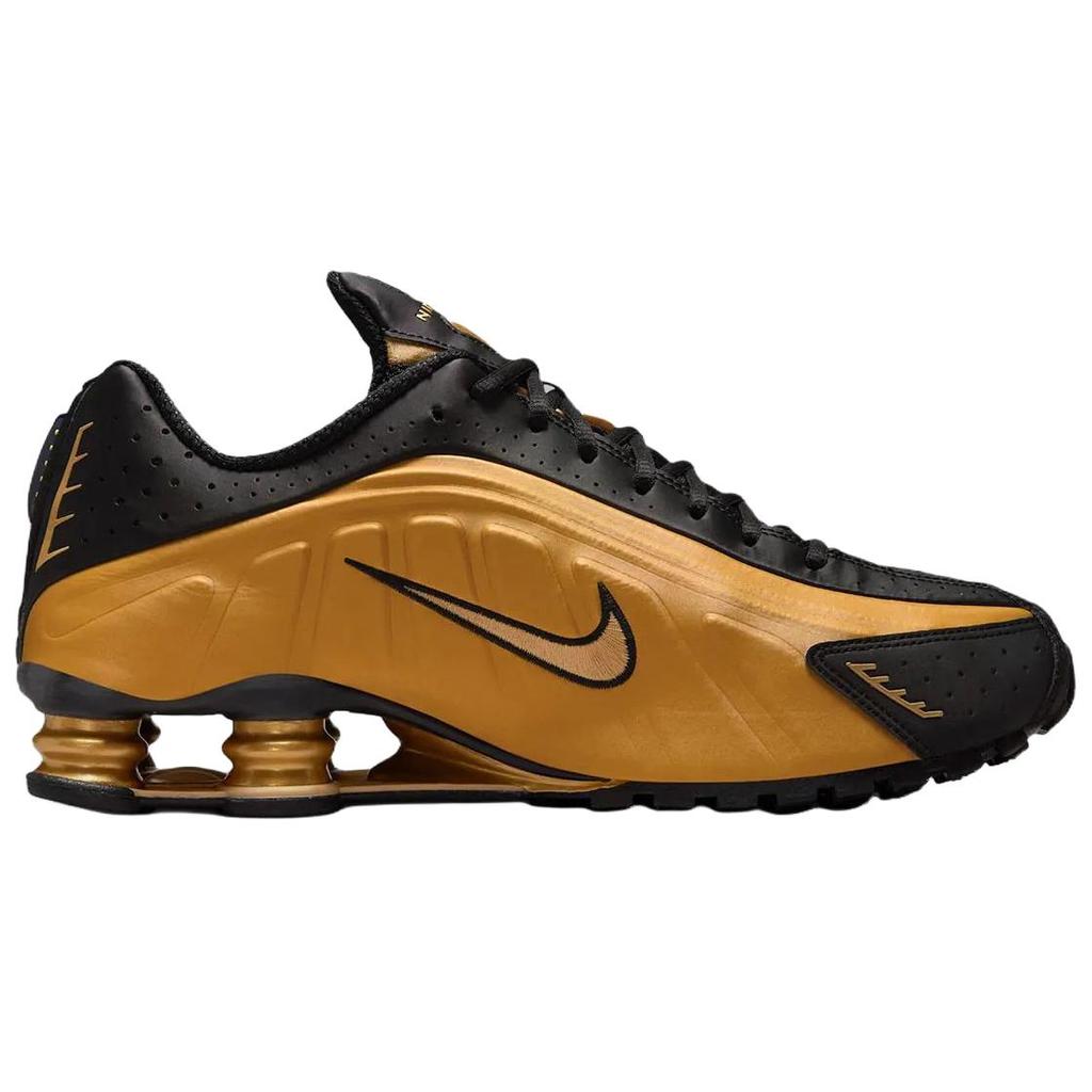 Nike Shox R4 Running Shoes Unisex Gold Black HQ1988-700