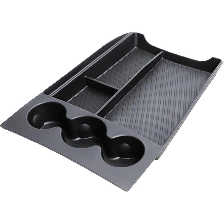 Lower Center Console Organizer With Expanded Cupholders For Rivian R1T/R1S   2024 2025 Floor Console Organizer, Console Storage Box Interior Rivian