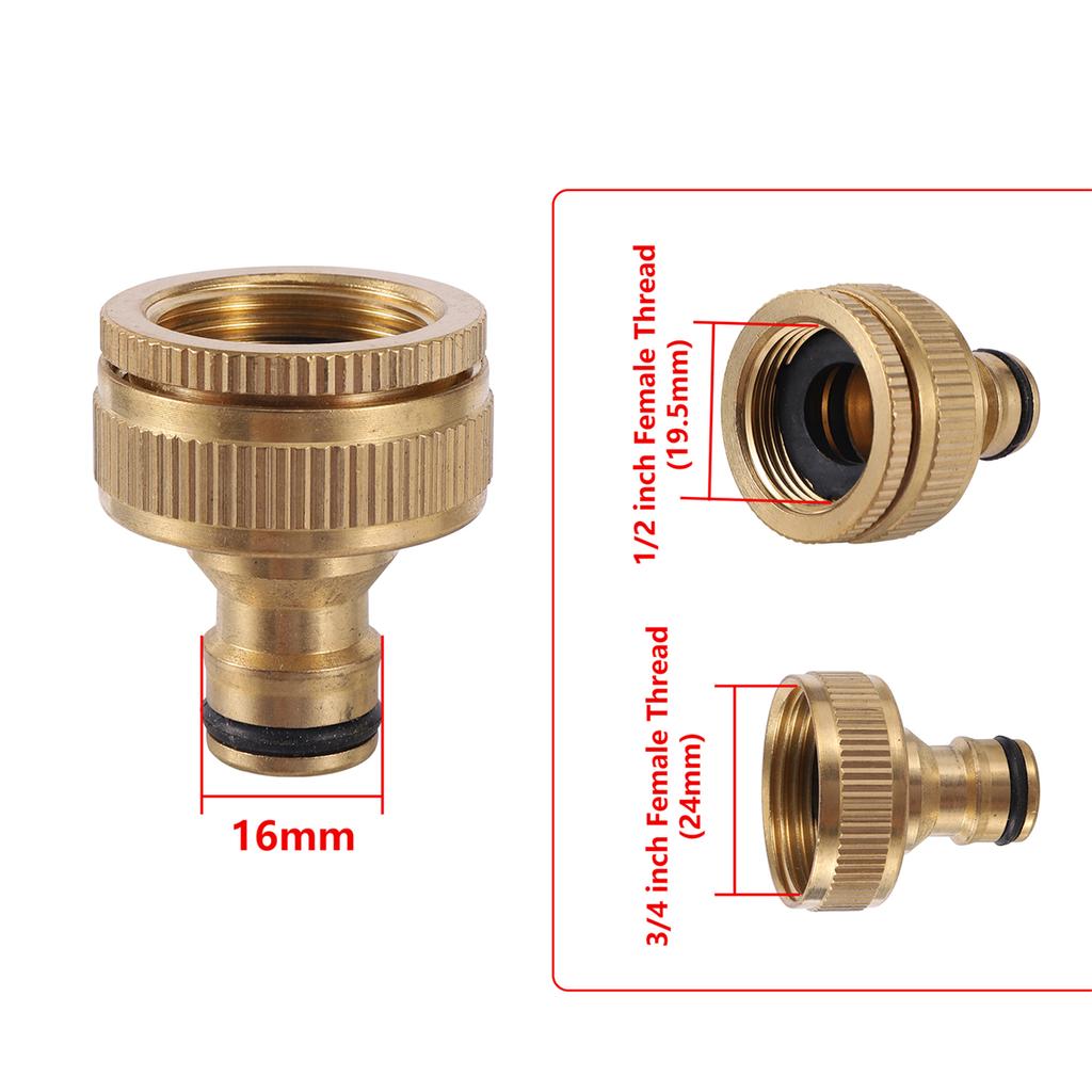 1Set/4Pcs 16mm Nipple Interface High-Pressure Copper Spray Gun 3 Modes Adjustable Garden Lawn Irrigation Car Washing Water Gun