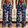 Men's Funny Sleep Pants with Fake Underwear Print Halloween Novelty Pajama Pants