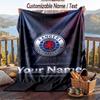 Flannel Blanket Rangers FC Print Custom Name Text Soft Throw for Sofa Bed
