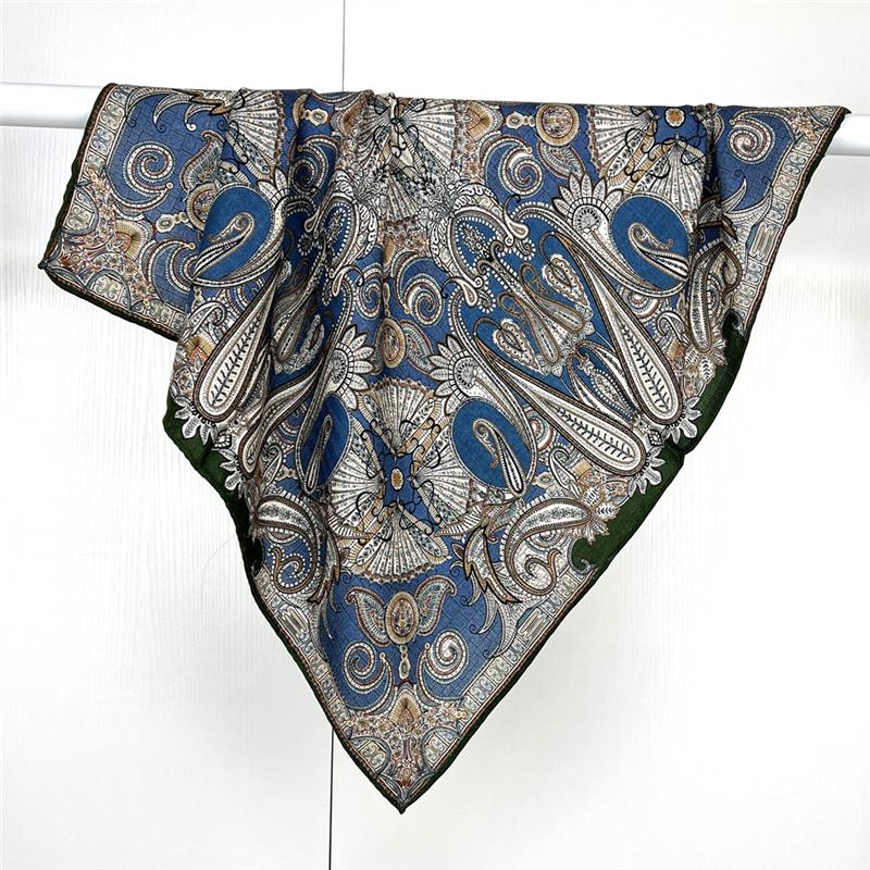 66*66cm Labyrinth Taille Trommel Doppelseitige 30% Maulbeerseide + 70% Wolle Warm Neck Square Schal Halstuch