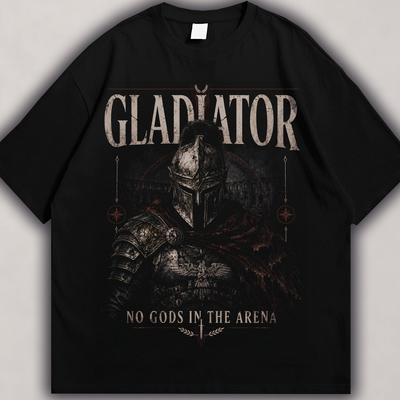 No Gods In the Arena Gladiator T-Shirt, Dark Fantasy Roman Warrior Tee