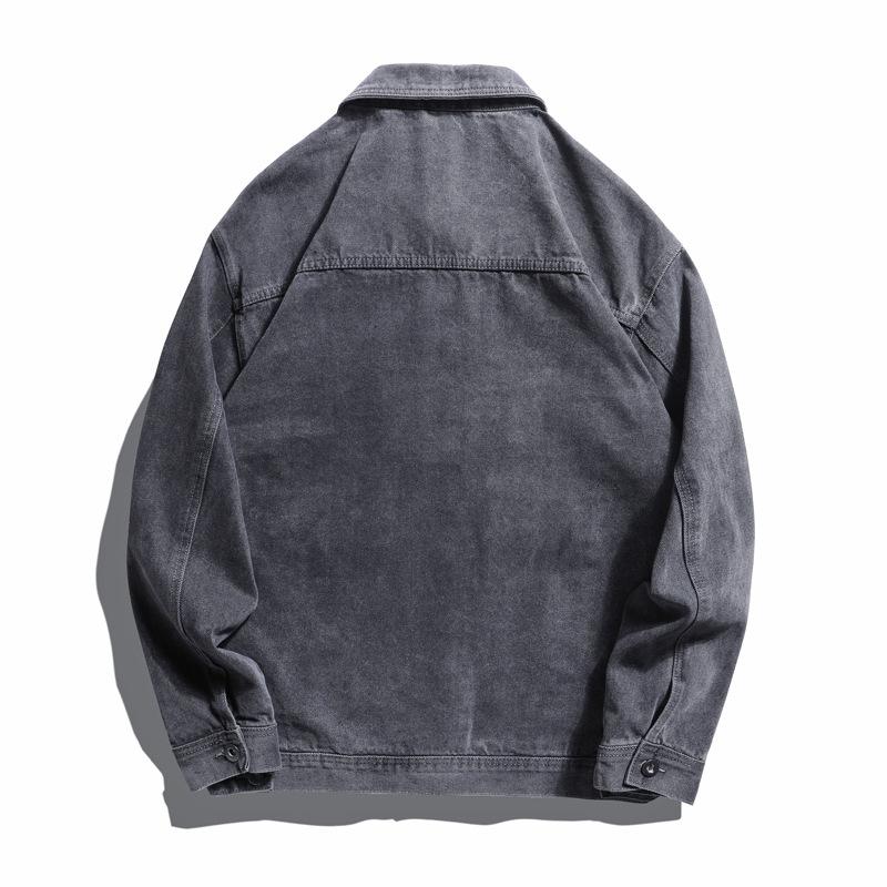 Men's Spring and Autumn New American High Street Denim Jacket Men's Fashion Ruffian Cargo Jacket Casual Men