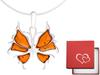 Short Silver Women's Butterfly Necklace with Amber Butterfly Choker Silver 40