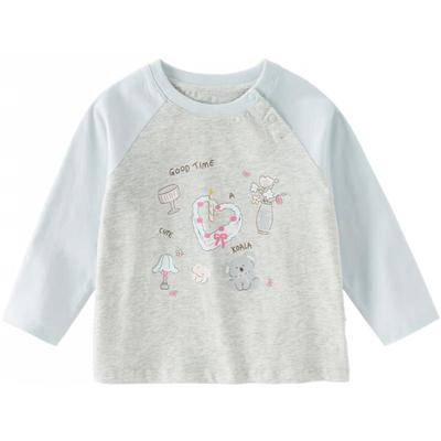 DAVE & BELLA Girls' Printed Long-Sleeved Cotton Tee