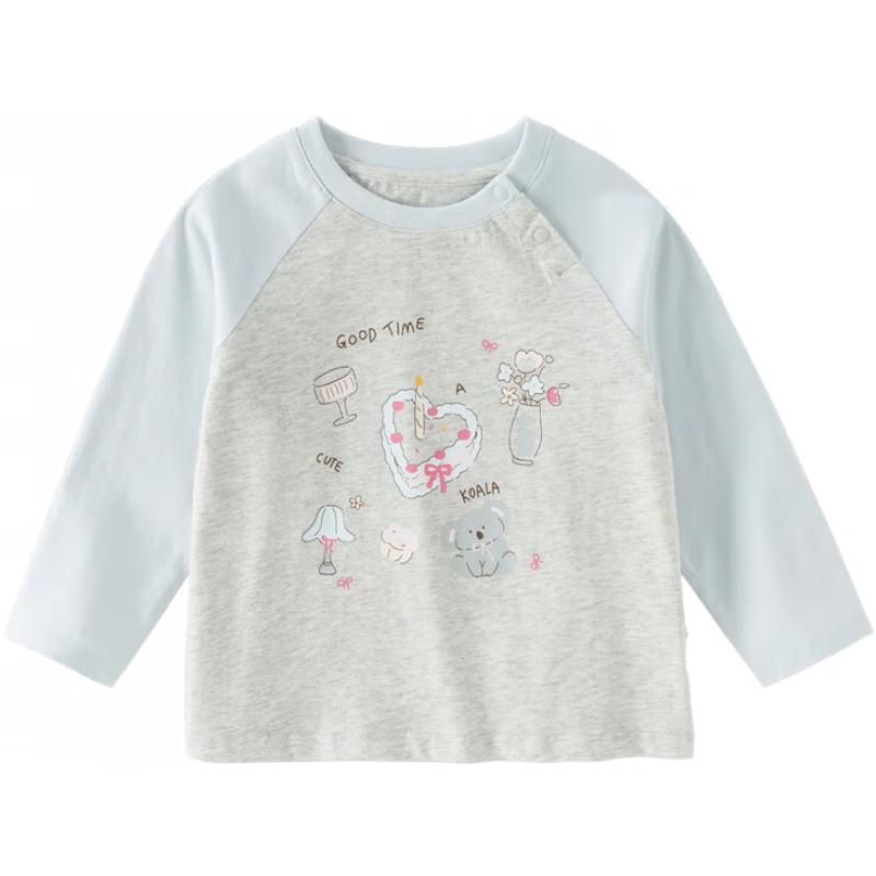 DAVE & BELLA Girls' Printed Long-Sleeved Cotton Tee