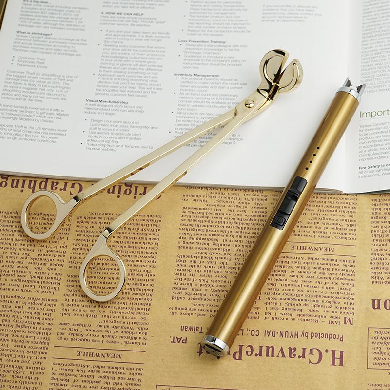 Aroma Candle Tool Kit: Wick Trimmer, Snuffer, Extinguishing Hook, and Tray.