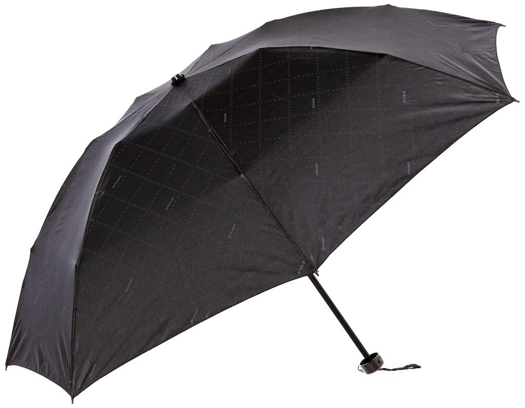 Folding Umbrella DUNAMIS Check Logo Umbrella Simple Gentleman Umbrella Black Rib 55cm [Moonbat] Men's 10483-05 Length Approx.